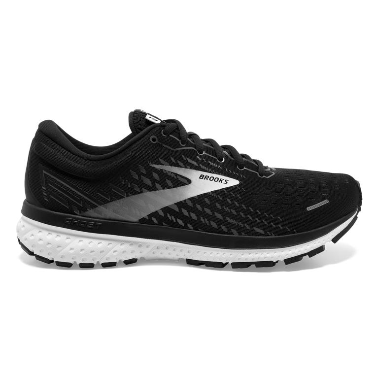 Brooks Ghost 13 Road Running Shoes - Men's - Black/Blackened Pearl/White (74586-YZBD)